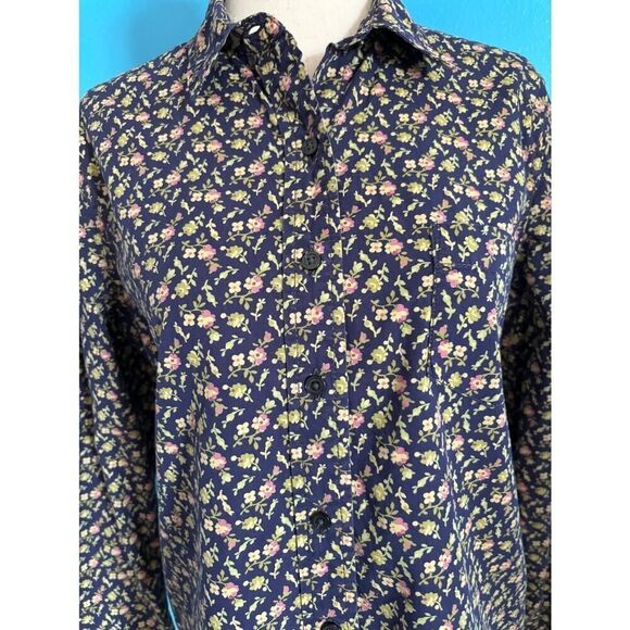 Denim & Supply Ralph Lauren RL TOMBOY 100% Cotton Demure Floral Blouse L/S M - Picture 4 of 7